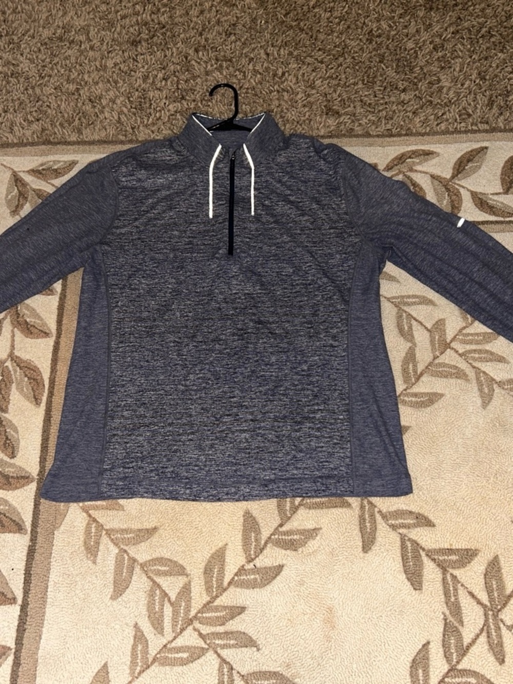 Men's Lululemon Quarter-Zip Active Pullover Sweater - Heather navy grey